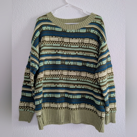 Wild Fable Green Chunky Knit Cosby Grandpa Sweater - Picture 1 of 4